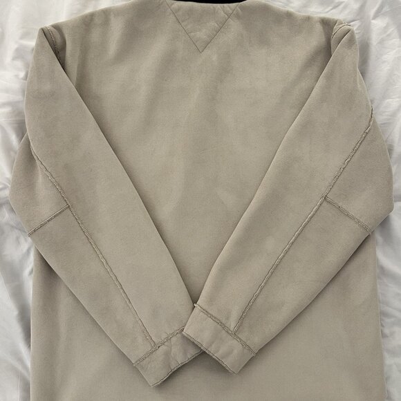 Tommy Hilfiger XL Men’s Eggshell Faux Suede Sherpa Shirt Jacket - Picture 2 of 6